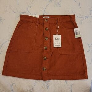 Kensie Brown Mini Skirt Casual Corduroy